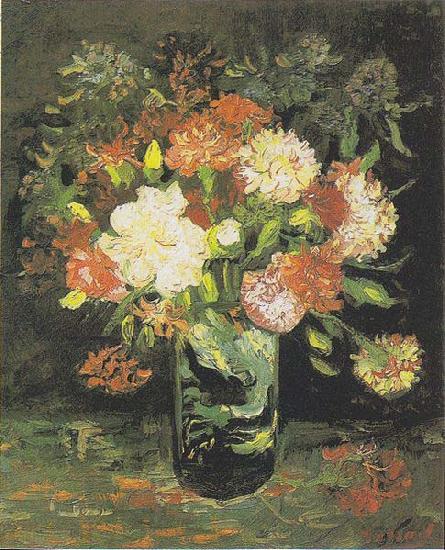 Vincent Van Gogh Vase with Carnations oil painting image